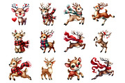Funny Cute Christmas Reindeer, an Illustration by Design Market (Thumbnail 3 of 4)