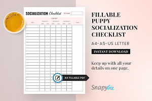 Printable Puppy Socialization List