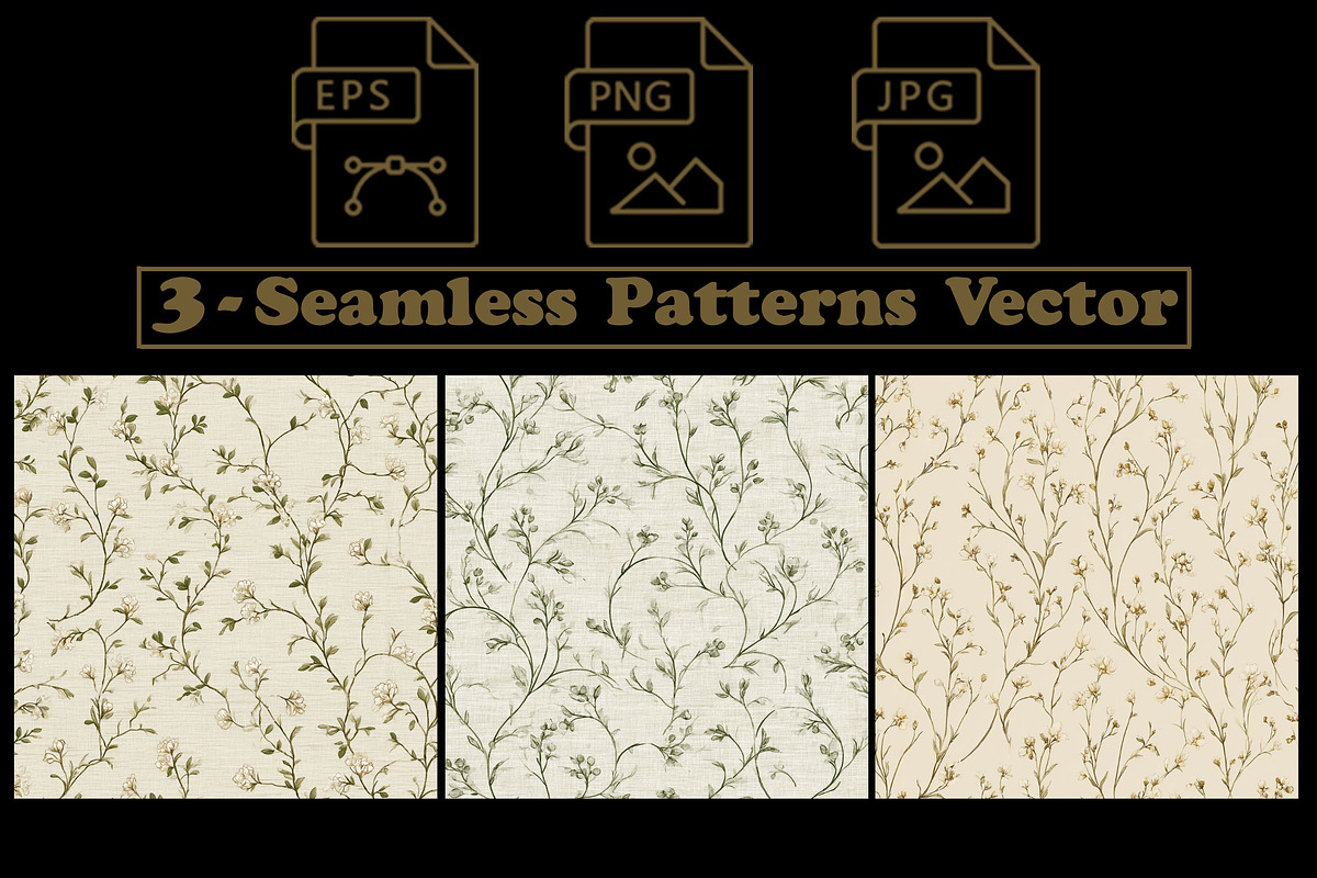 Sage & Beige Winding Vine Patterns, a Pattern Graphic by one-touch (Photo 3 of 9)