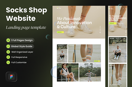 Socky - Socks Shop Landing Page, a Landing Page Template by SLAB! Design