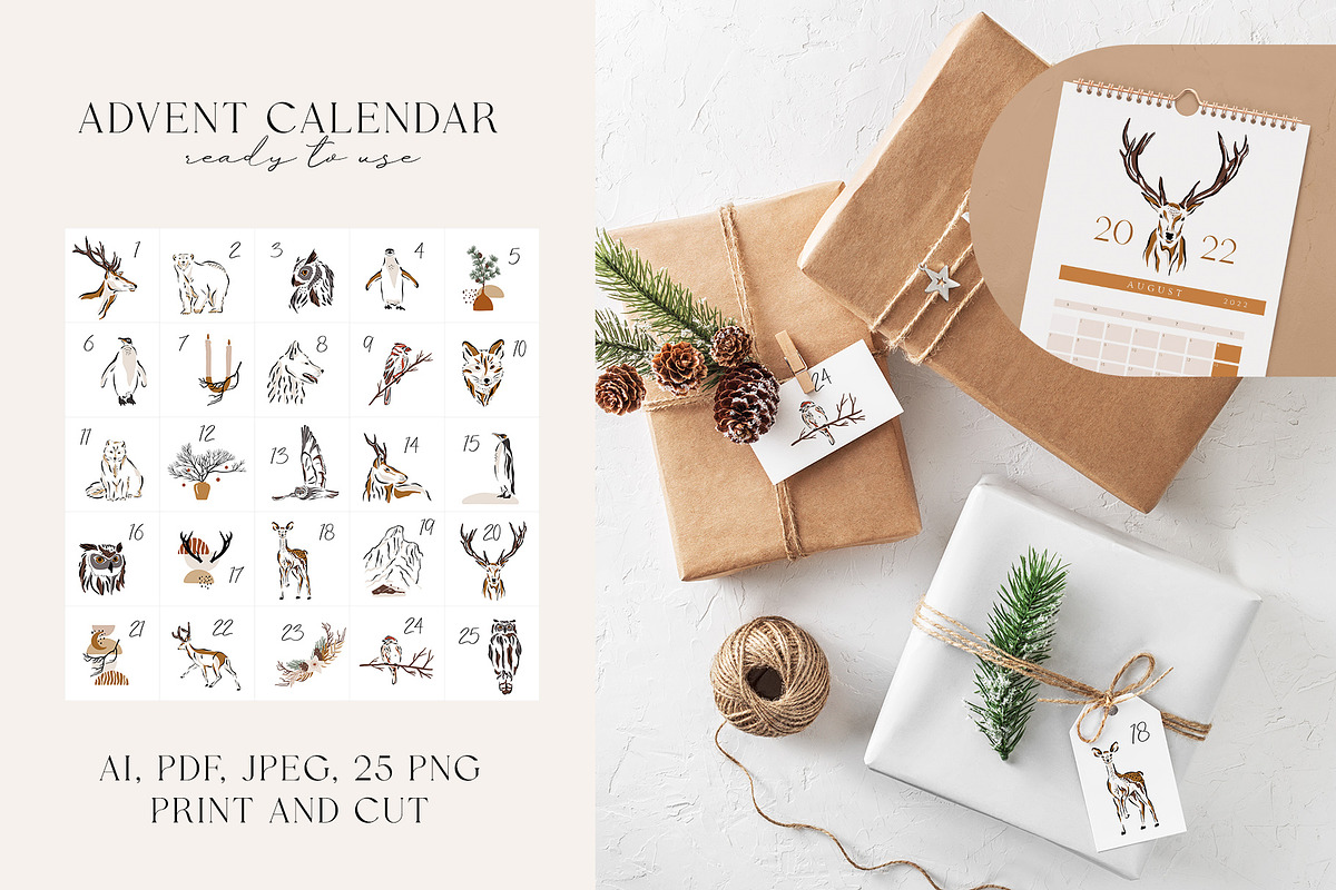 Christmas. Winter animals collection, a Seasonal Illustration by Alisovna (Photo 9 of 14)