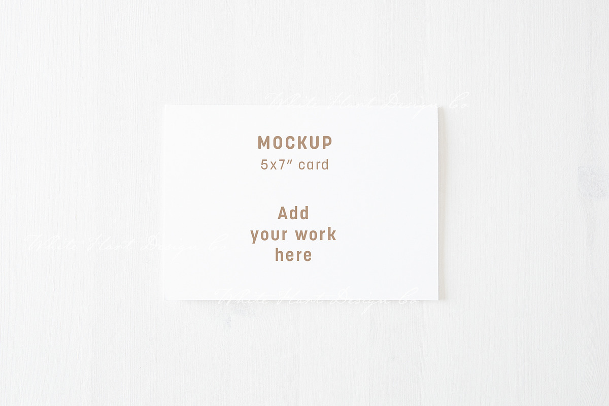 5x7 landscape card mockup, a Print Template by White Hart Co.