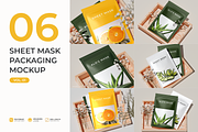 Sheet mask packaging mockup bundle, a Packaging Mockup by mockupocka (Thumbnail 1 of 8)