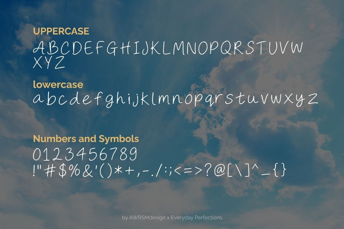 Sooney | Simple Handwriting Font, a Handwritten Font by Everyday Perfection (Photo 2 of 5)
