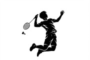 60 Badminton Player Smash Silhouette, a Person Illustration by Amazin_art (Thumbnail 10 of 26)