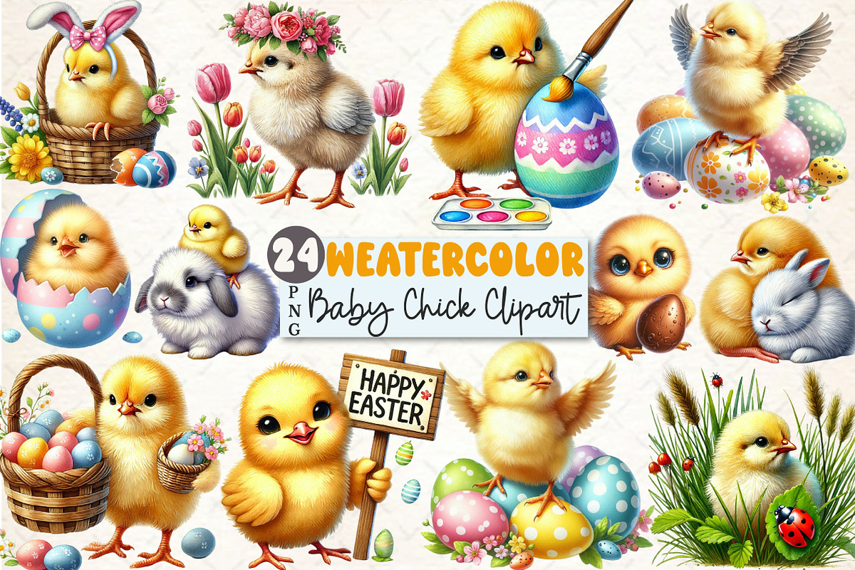 Baby Chick Easter Day Sublimation, a Seasonal Illustration by Rose Art (Photo 1 of 4)