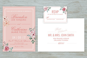 Vintage Floral Wedding Suite, an Invitation Template by Say Yes to the Press