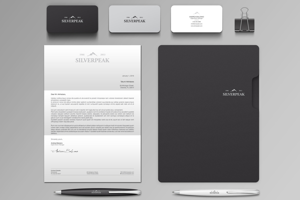 Silverpeak Stationery Set & Invoice, a Stationery Template by Andre28 (Photo 2 of 5)