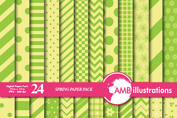 Green & Yellow Digital Paper AMB-550 preview 2