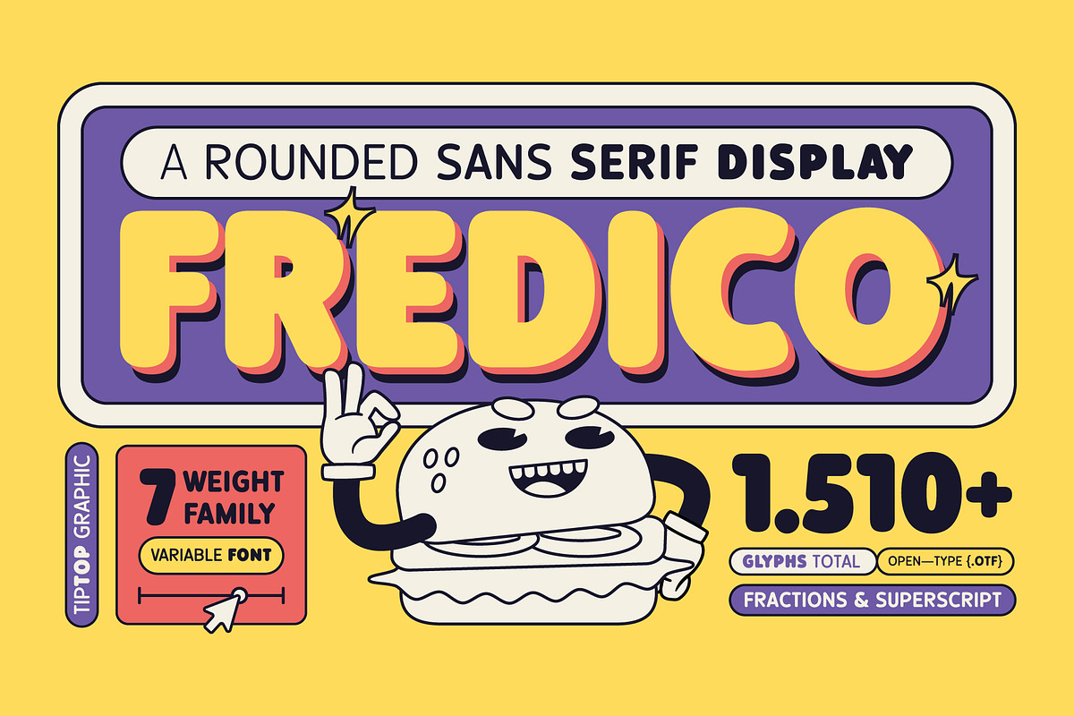 Fredico – Rounded Sans Serif Display, a Sans Serif Font by Tiptop Graphic (Photo 1 of 10)