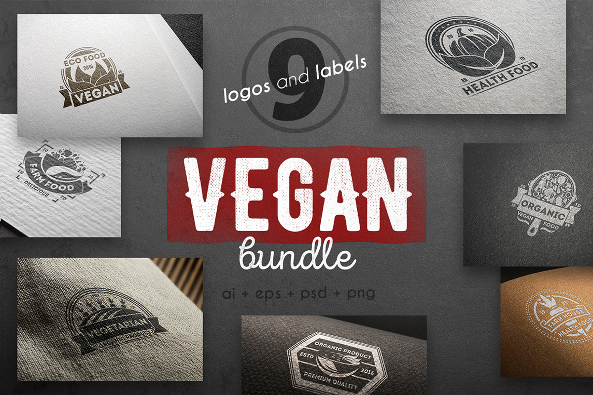 Vegan logo kit, a Branding & Logo Template by Alfazet Chronicles (Photo 1 of 13)