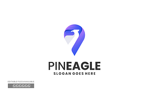 Pin Eagle Gradient Colorful Logo, a Branding & Logo Template by ivan_artnivora