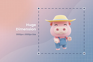 3D Cute Pig Illustration