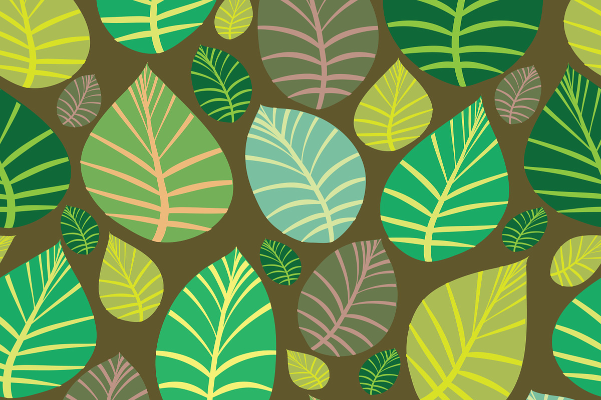 Background of leaves. Seamless., a Decorative Illustration by katykin (Photo 3 of 4)