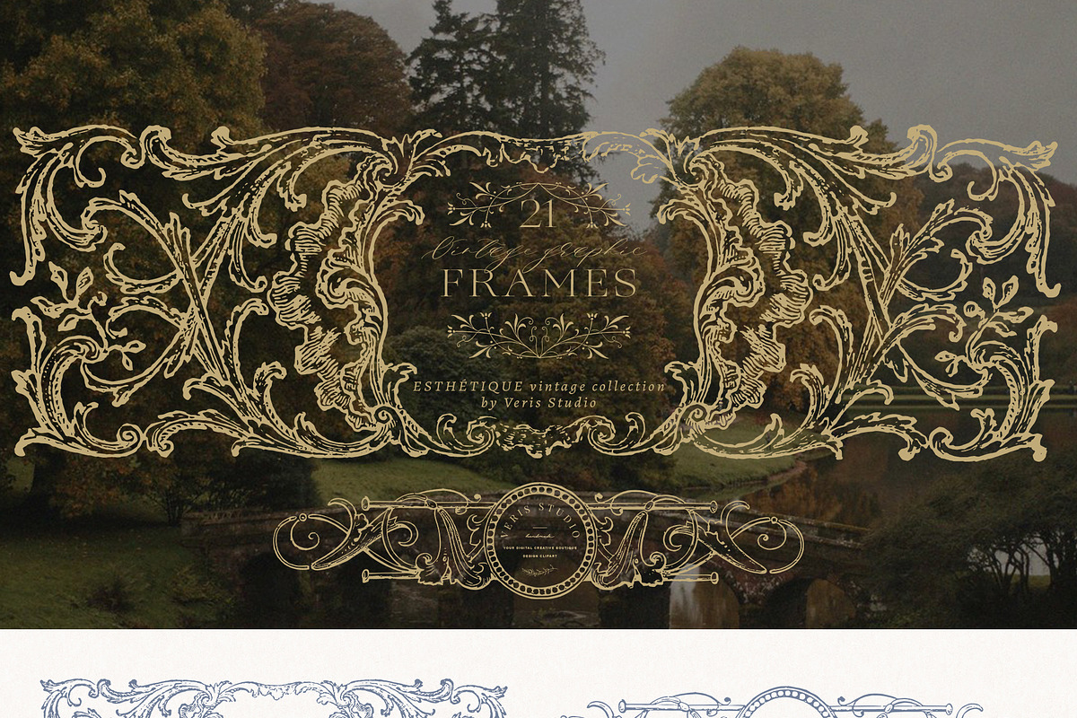 Baroque Vintage Vector Frames Crests, a Decorative Illustration by Veris Studio (Photo 4 of 12)