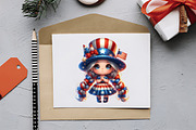 4th of July Cute Chibi Girl Gnome Su, a Seasonal Illustration by RobertsArt (Thumbnail 5 of 7)
