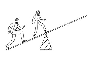 success risk taking vector, a Person Illustration by pikepicture
