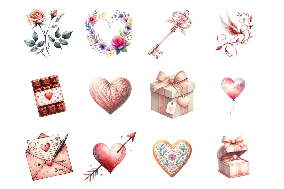 Valentine's Day Clipart, an Illustration by Design Market (Photo 3 of 3)