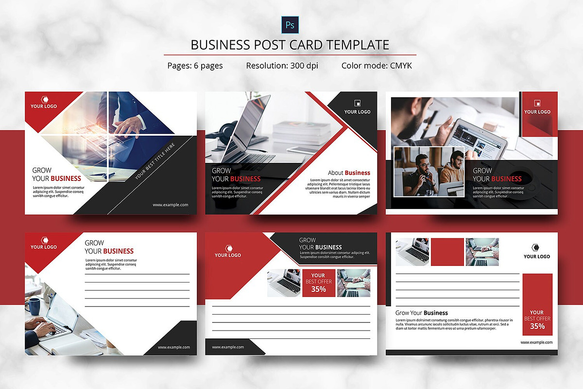 Business Postcard Template, a Stationery Template by Template Shop (Photo 1 of 4)