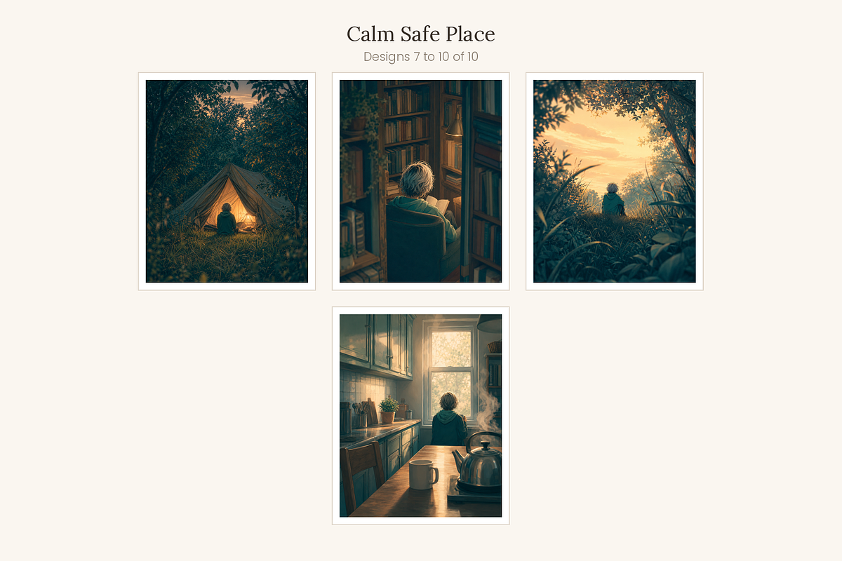Calm Safe Place, Set of 10, a Decorative Illustration by LanternkinStudio (Photo 7 of 11)