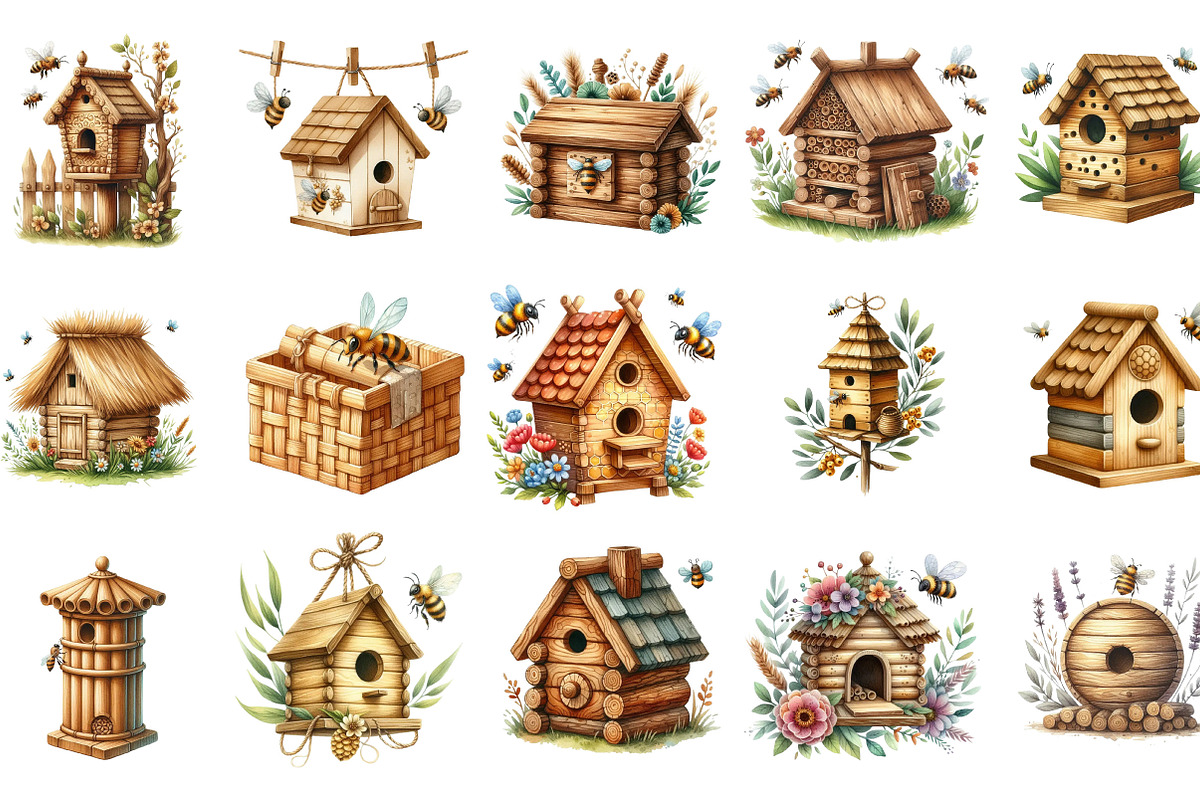 Bee House Clipart, an Illustration by Designking (Photo 3 of 5)