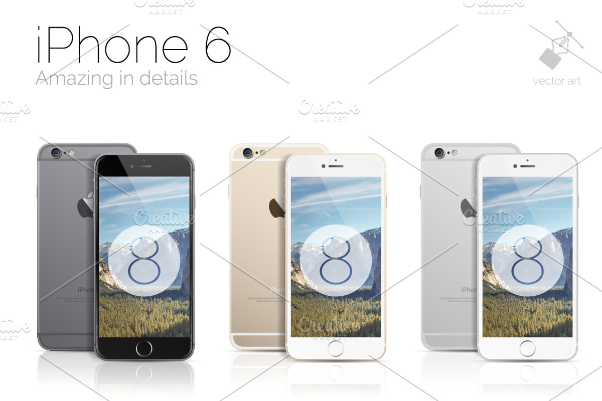 iPhone 6s & 6sPlus vector mockup preview 3