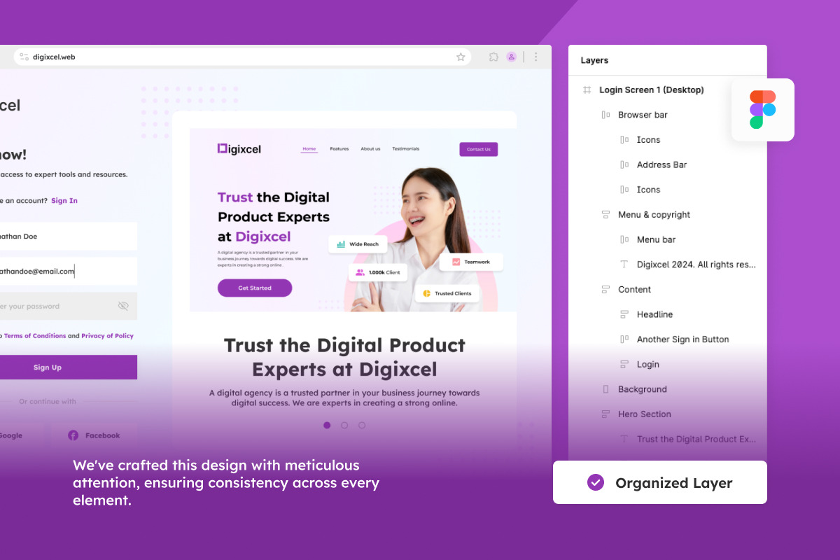 Clean Login & Register Form UI Kit, an UI Kit Template by twinstd (Photo 2 of 5)
