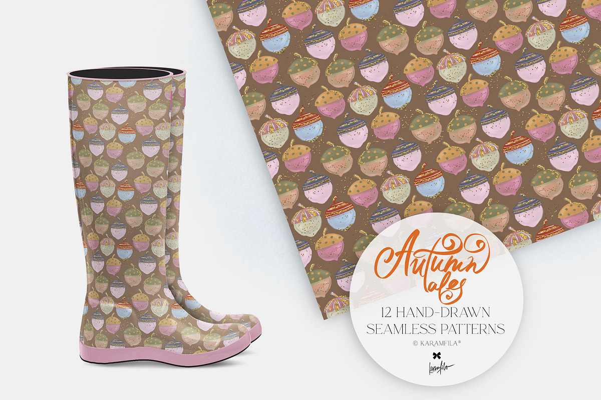 Fall Woodland Clipart & Patterns Kit, a Seasonal Illustration by KaramfilaS (Photo 11 of 25)