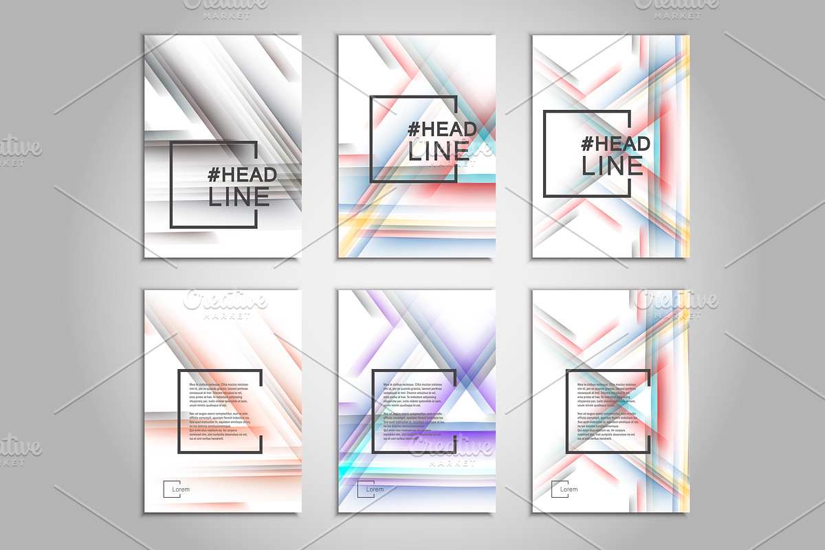 Abstract color line design template, a Brochure Template by Haisonok
