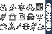 Law Enforcement Icon Set, an Illustration by designvectx (Thumbnail 2 of 3)