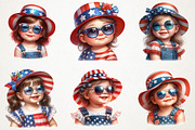 4th Of July Cute Baby Girl Clipart, a Person Illustration by RobertsArt (Thumbnail 3 of 7)