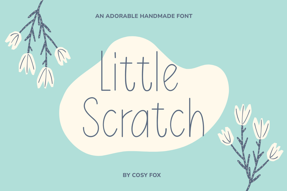 Little Scratch Thin Font, a Sans Serif Font by Cosy Fox (Photo 1 of 7)