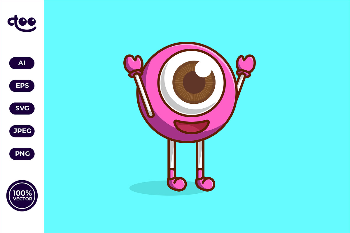 Simple Happy Eye Char cartoon vector, an Object Illustration by Satisfactoons