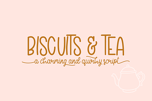 Biscuits & Tea charming script font, a Font by Amber Nest Design