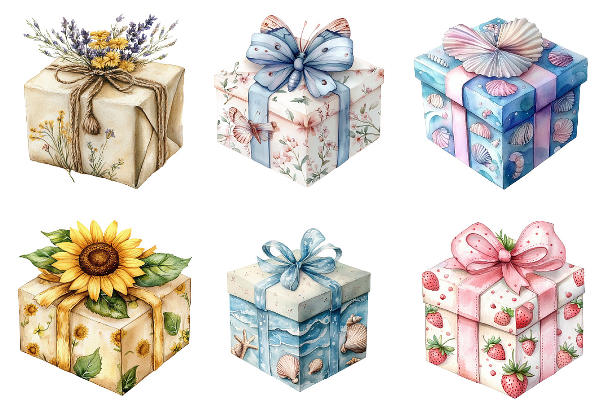 Summer Gift Box Clipart, an Illustration by SinaCreation (Photo 4 of 5)