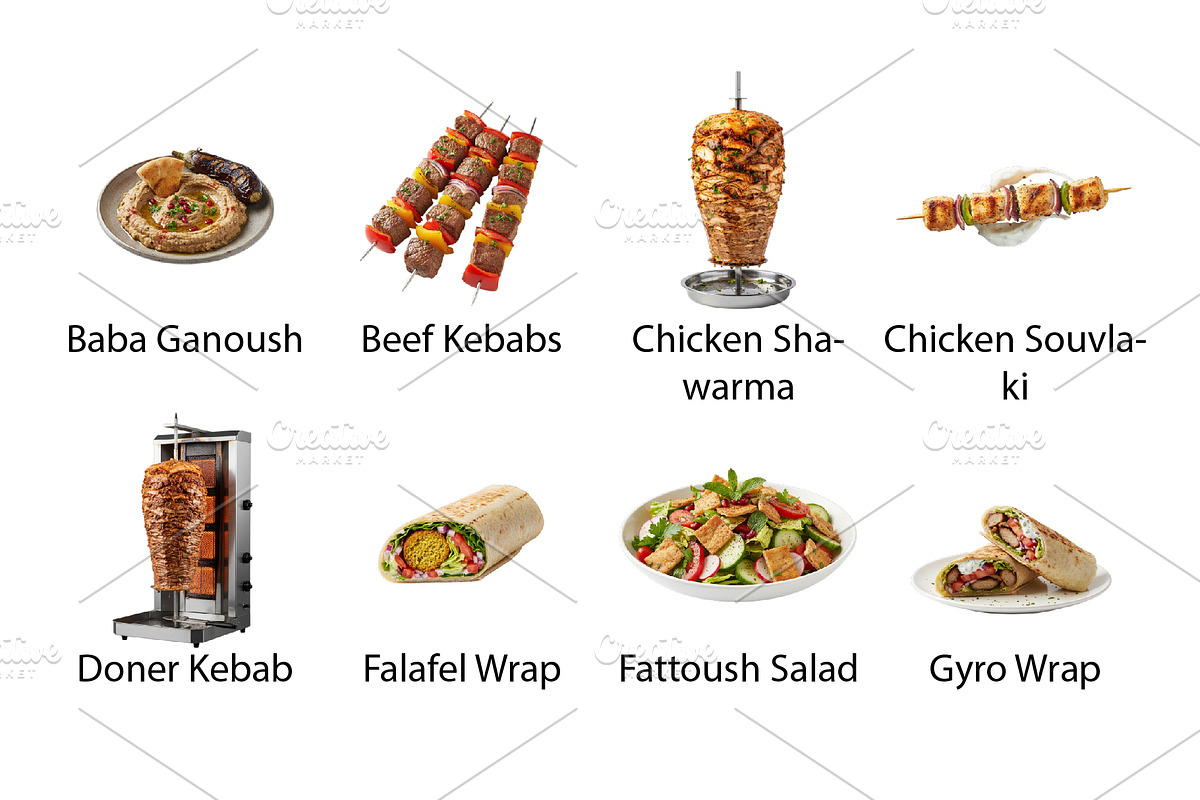 Middle Eastern & Turkish Food - PNG, a Food Illustration by Nurlan's shop (Photo 2 of 3)