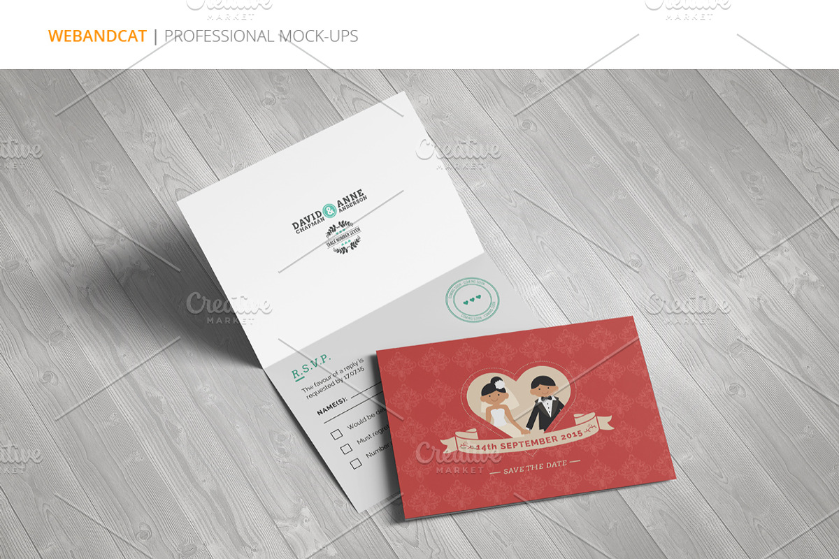 Invitation / Greeting Card Mock-Up, a Print Template by WebAndCat (Photo 7 of 10)