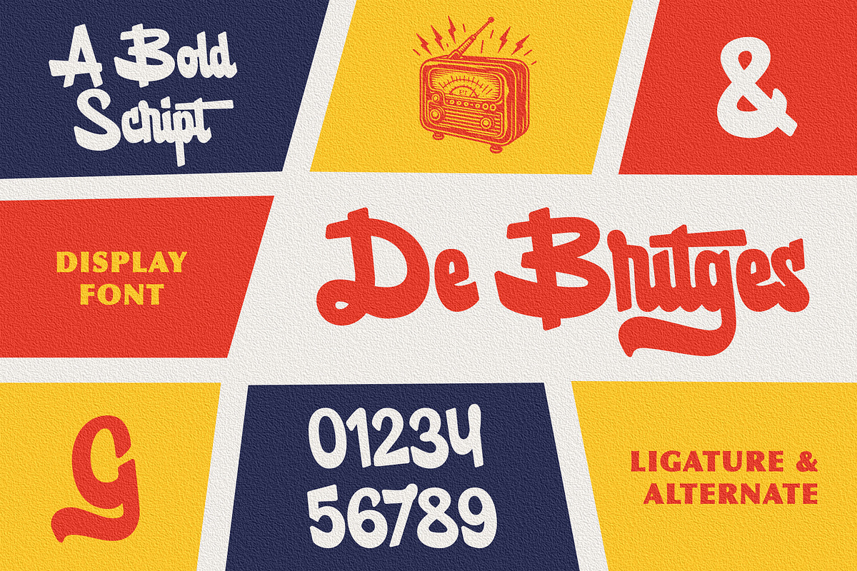 De Britges - Retro Bold Script, a Script Font by Edignwn Type (Photo 8 of 8)