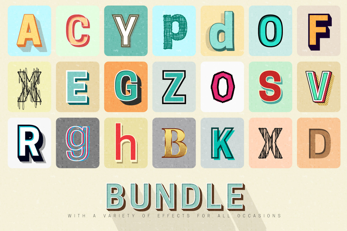 Retro Graphic Styles, a Layer Style Add-On by Modern vector (Photo 6 of 12)