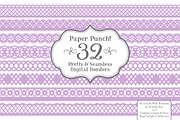 Lavender Lace Borders & Clipart, an Illustration by Amanda Ilkov (Thumbnail 1 of 5)