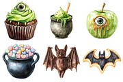 Watercolor Halloween Sweets Clipart, an Illustration by Daily.Designs (Thumbnail 4 of 5)