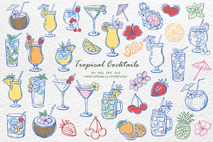 Tropical Cocktails Clipart