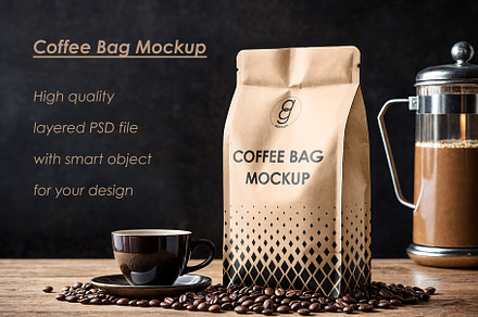 Coffee Bag Mockup, a Packaging Mockup by AG Mockups
