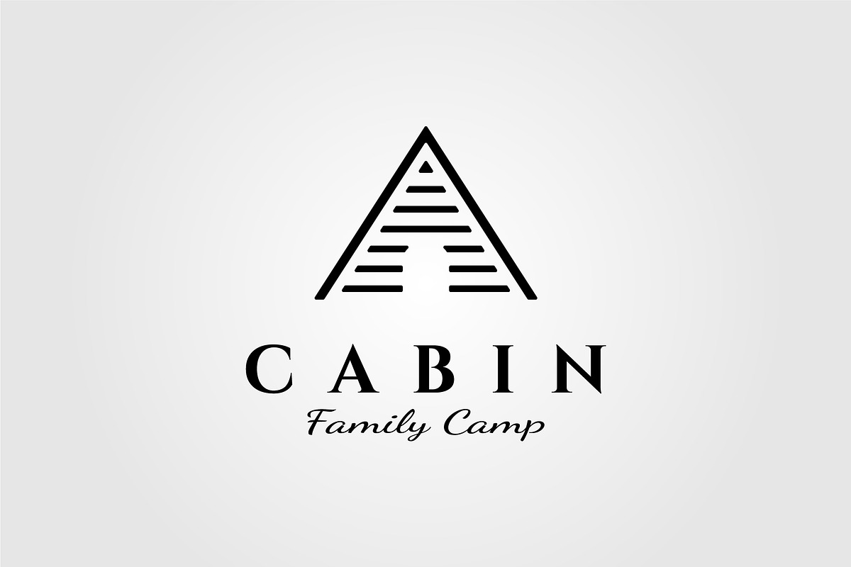 line art cabin logo vector, a Branding & Logo Template by lawoel
