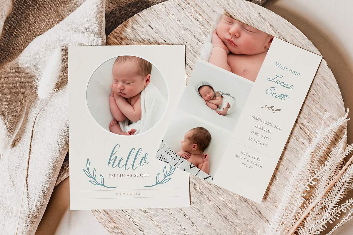 Baby Birth Announcement Template, a Card Template by By Stephanie Design (Photo 1 of 4)