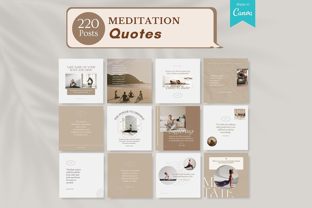 Meditation Canva Templates, a Social Media Template by Viral Content Design (Photo 3 of 15)