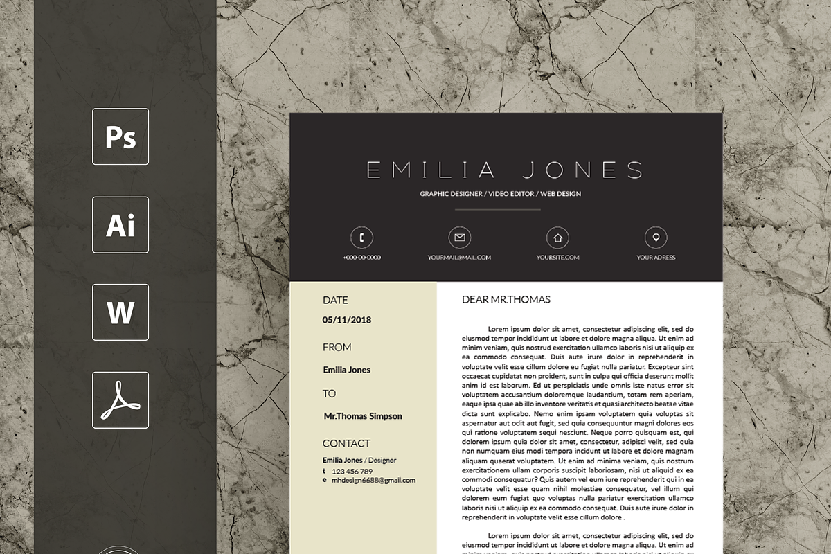 Professional Resume Template / CV te, a Resume Template by MH Design Template (Photo 4 of 4)
