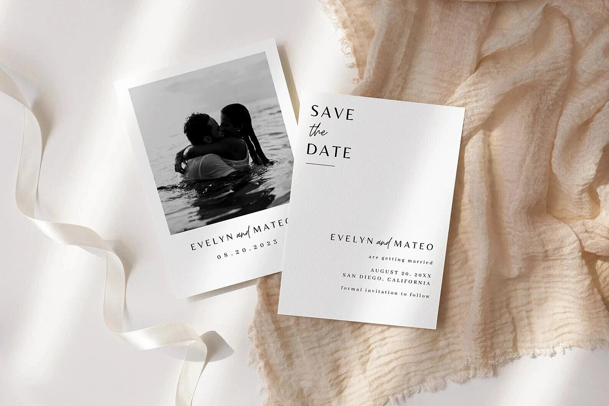 Modern Minimal Save the Date, an Invitation Template by LucaTheme (Photo 1 of 6)