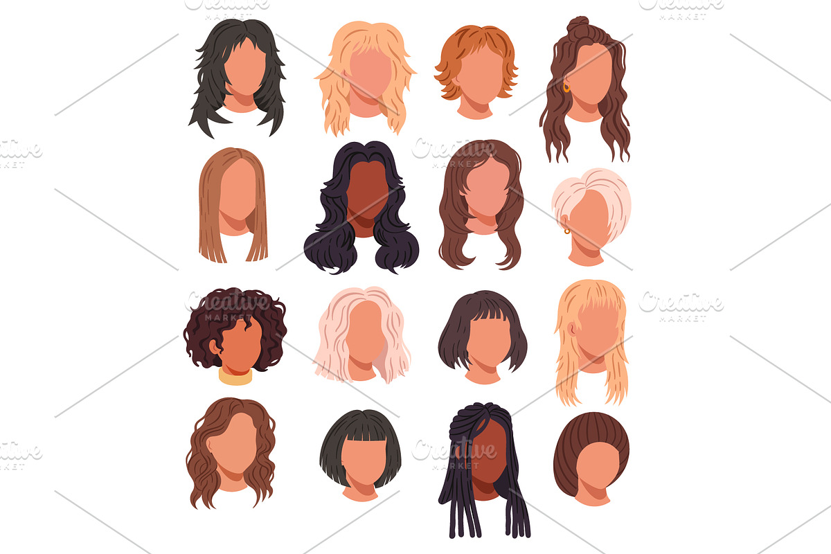 Set of female hairstyles collection, a Person Illustration by Yayasya (Photo 1 of 3)
