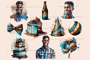 Happy Birthday Clipart, a Person Illustration by GlamArtZhanna (Thumbnail 2 of 5)